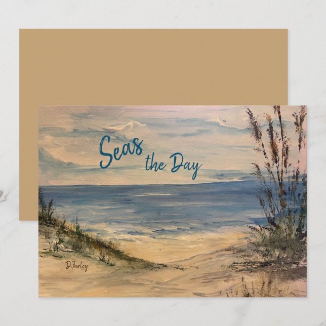 Agradecimiento Tarjeta plana de hierba marina (Anverso / Reverso)