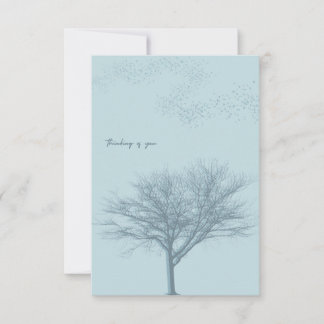 Agradecimiento Tarjeta plana en blanco del árbol de simpatía