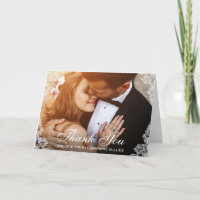 Tarjeta Plegable de Foto con Borde de Encaje de Ag