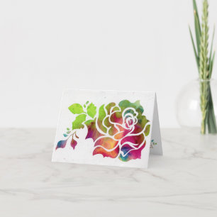 Agradecimiento Tarjeta plegada de corte Rosa 4x5.6".