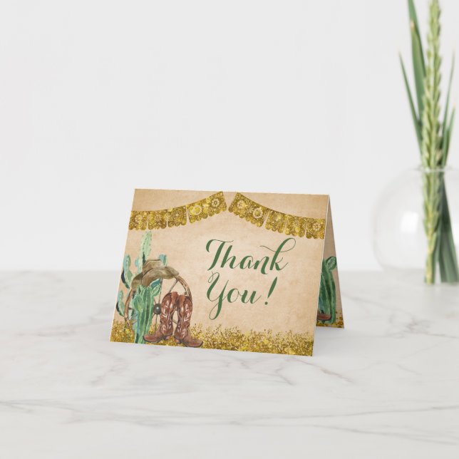 Agradecimiento Tarjeta plegada de cumpleaños de bovina rústica de (Anverso)