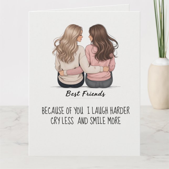 Agradecimiento Tarjeta plegada de los mejores amigos - Vista post (Anverso)