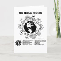 Tarjeta plegada de microbiología de cultura global
