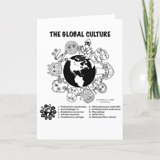 Agradecimiento Tarjeta plegada de microbiología de cultura global