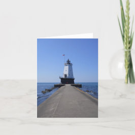 Agradecimiento Tarjeta plegada en blanco del faro de Pierhead nor