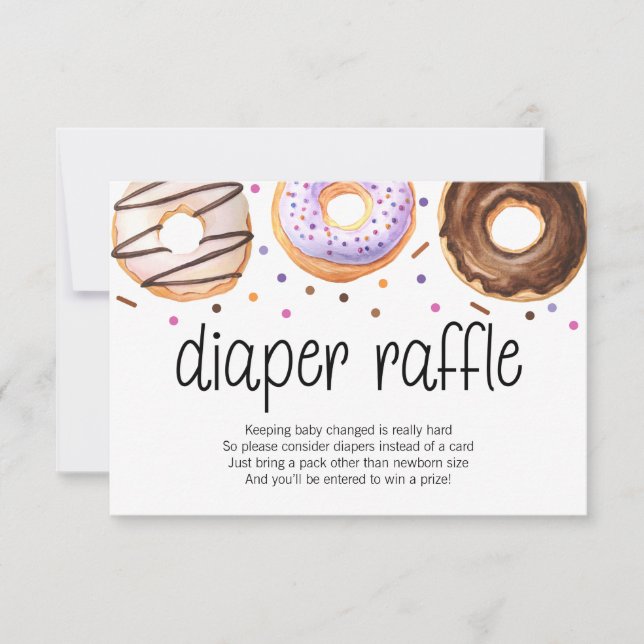 Agradecimiento Tarjeta Raffle de pañal para bebé de donut (Anverso)