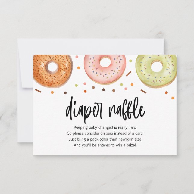 Agradecimiento Tarjeta Raffle de pañal para bebé de donut (Anverso)