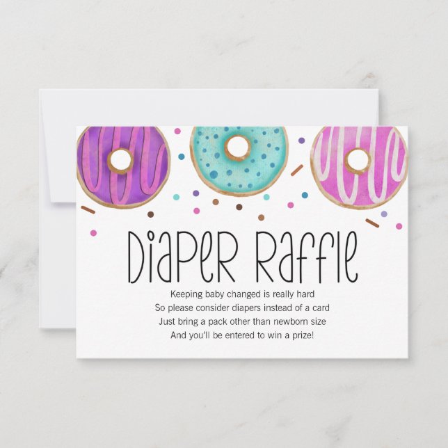 Agradecimiento Tarjeta Raffle de pañal para bebé de donut (Anverso)