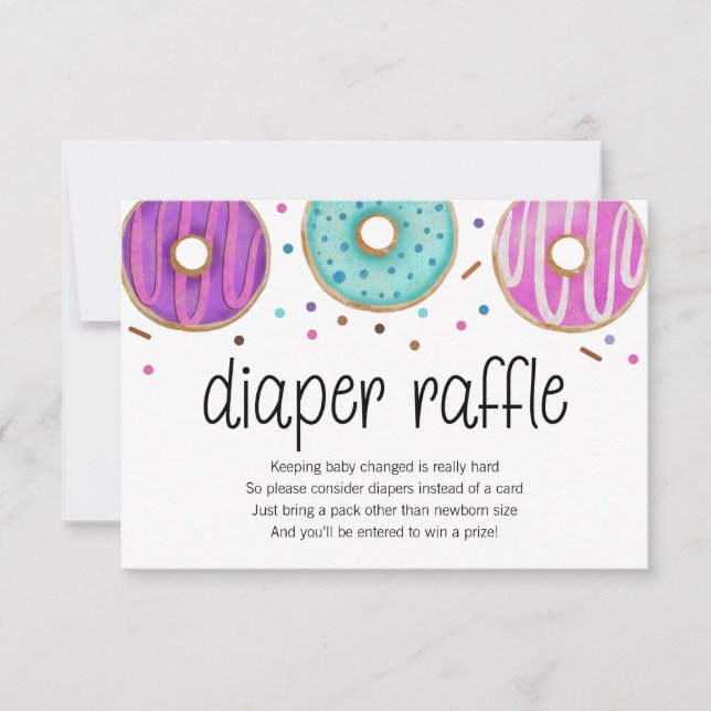 Agradecimiento Tarjeta Raffle de pañal para bebé de donut (Anverso)