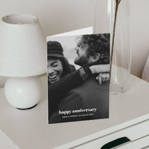 Agradecimiento Tarjeta romántica de aniversario con foto trendy