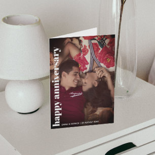 Agradecimiento Tarjeta romántica de aniversario con foto trendy