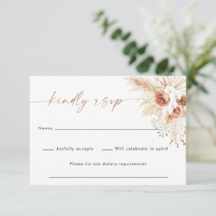 Agradecimiento Tarjeta RSVP Boho Wedding   Tarjeta de respuesta 3