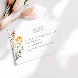 Agradecimiento Tarjeta RSVP de Boda de Flor Silvestre Peach