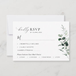 Agradecimiento tarjeta RSVP de boda de flores de color de agua ve