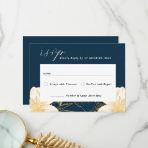 Agradecimiento Tarjeta RSVP de Boda Floral Clásica de Moda Románt