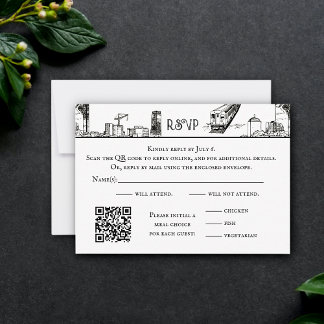 Agradecimiento Tarjeta RSVP de Boston Toile