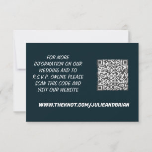 Agradecimiento Tarjeta RSVP de casamiento de código QR de la rosa