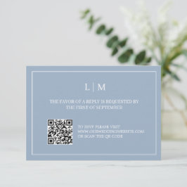 Agradecimiento Tarjeta RSVP de casamiento simple con código QR az