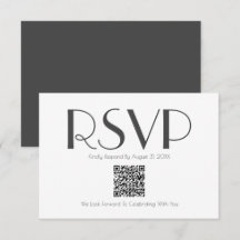Tarjeta RSVP de código QR inspirada en retro minim