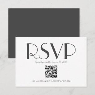 Agradecimiento Tarjeta RSVP de código QR inspirada en retro minim