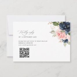 Agradecimiento tarjeta RSVP de código QR para boda de marina y ru
