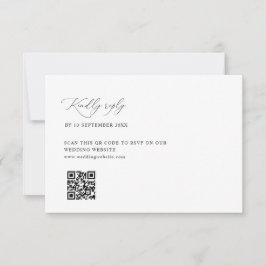 Agradecimiento tarjeta RSVP de código QR simple en blanco y negro