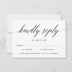 Agradecimiento Tarjeta RSVP de color EDITABLE de guión moderno MS
