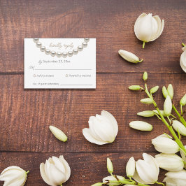 Agradecimiento Tarjeta RSVP de la boda del collar de la perla de 