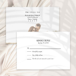 Agradecimiento Tarjeta RSVP de matrimonio de fotos de Personaliza