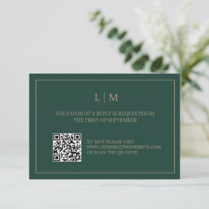 Agradecimiento Tarjeta RSVP de matrimonio simple monograma esmera