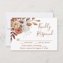 Tarjeta RSVP de respuesta al cumpleaños de Fall Fl