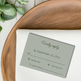 Agradecimiento Tarjeta RSVP de Sage Green Wedding