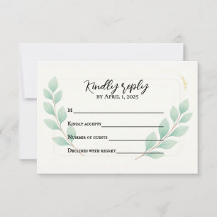 Agradecimiento Tarjeta RSVP Tradicional de Eucalyptus Embrace