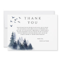 Tarjeta Rustic Mountain Boho Evergreen de agradeci