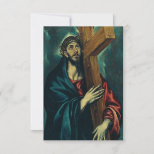 Agradecimiento Tarjeta Sagrada de Jesús con la Cruz de El Greco