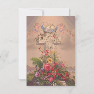 Agradecimiento Tarjeta Sagrada Devocional de Cruz Floral en Flora