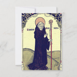 Agradecimiento Tarjeta Sagrada Medieval de San Benito de Nursia