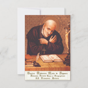 Agradecimiento Tarjeta Santa de San Alfonso Liguori Doctor del Ce