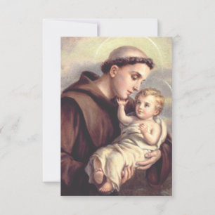 Agradecimiento Tarjeta Santa de San Antonio de Padua con Jesús