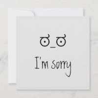 Tarjeta Unicode lo siento. tarjeta de agradecimien