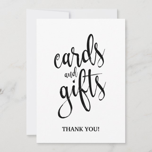 Agradecimiento Tarjeta y regalo Letrero de Caligrafía Asequible (Anverso)