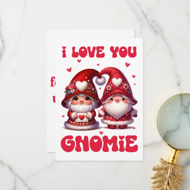 Agradecimiento Te Amo Gnomie - Tarjeta El día de San Valentín (Anverso/Reverso In Situ)