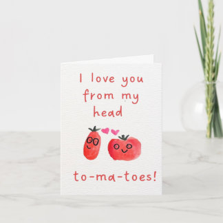 Agradecimiento Te amo tomates tarjeta del día de San Valentín
