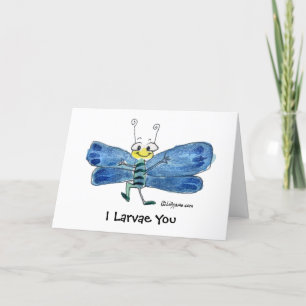 Agradecimiento Te larvas tan tarjeta de San Valentín de mariposa