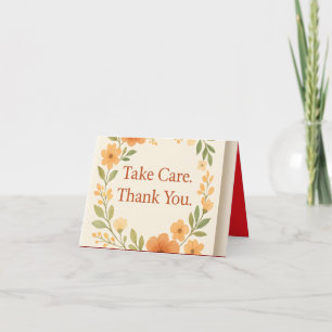 Agradecimiento Ten Cuidado. Gracias - Elegante Tarjeta De Saludo