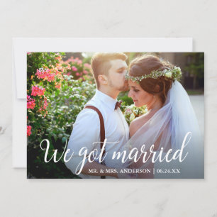 Agradecimiento Tenemos tarjeta fotográfica de Boda de caligrafía