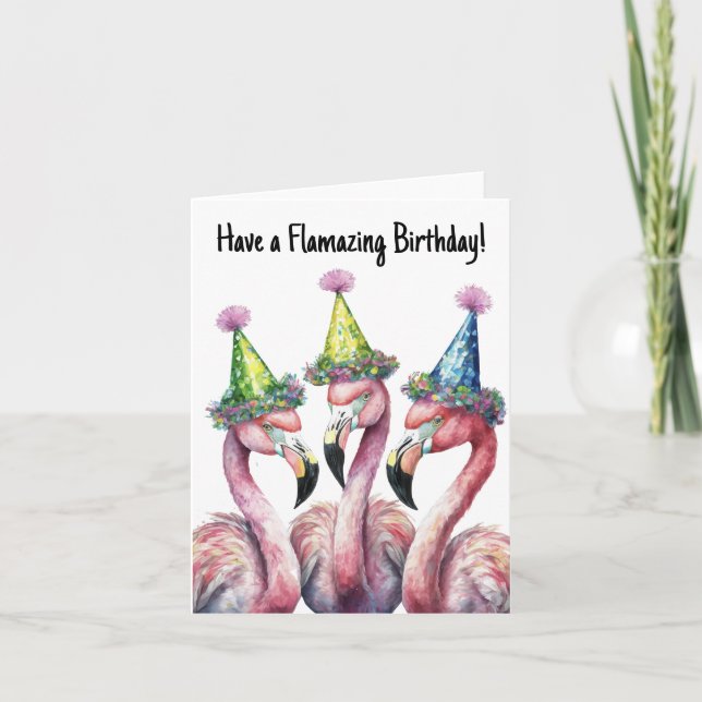 Agradecimiento Tener una tarjeta de cumpleaños flamenca (Anverso)