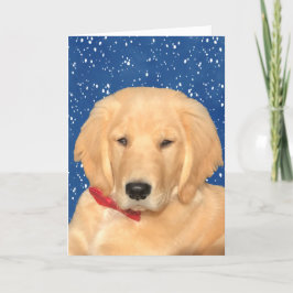 Agradecimiento Tener una tarjeta de perro para Navidades dorados