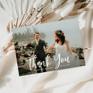 Agradecimiento texto de script gracias tarjeta de foto boda