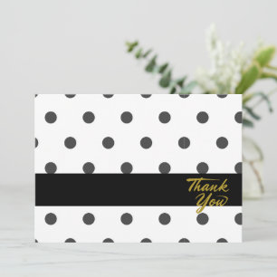 Agradecimiento Tiras de puntos de polka gracias tarjeta en blanco